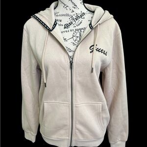 Guess Women's Beige Zip-Up Hoodie